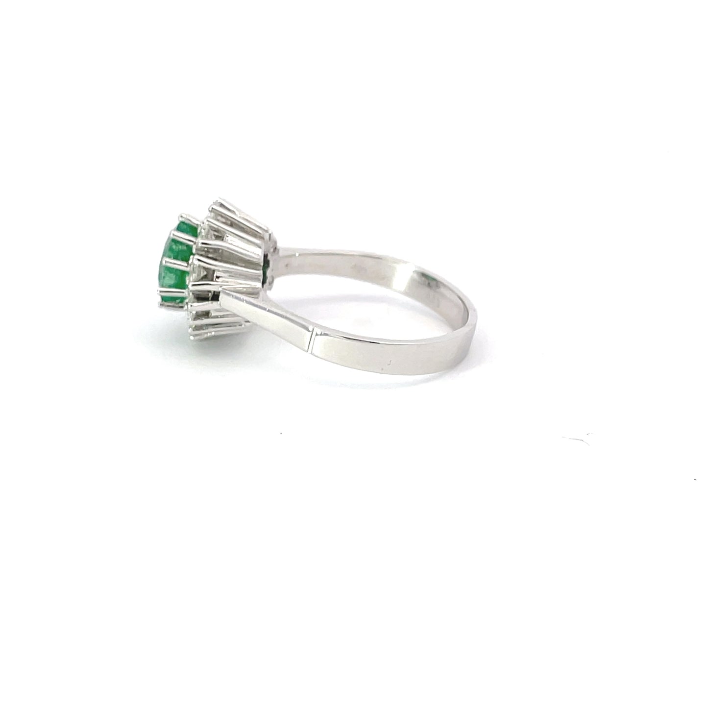 585/-Weißgoldring mit Smaragd