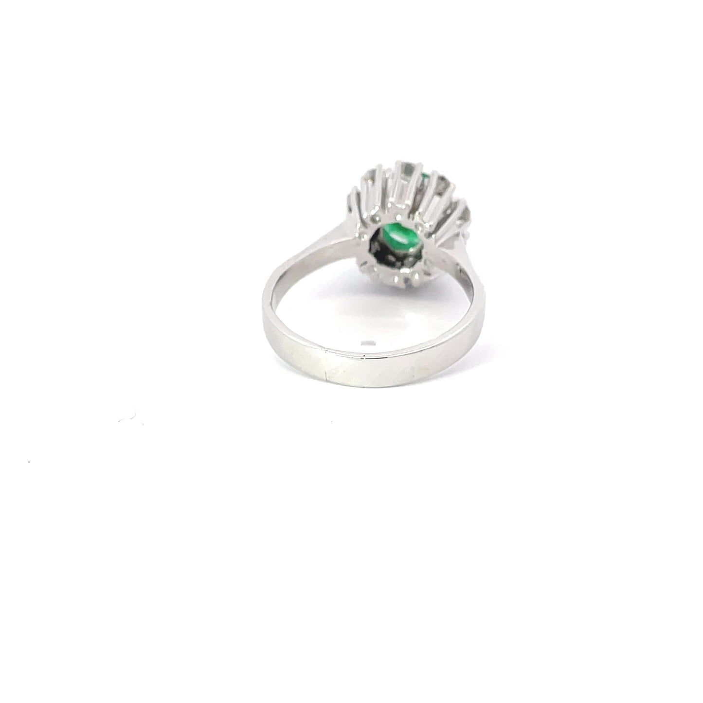 585/-Weißgoldring mit Smaragd