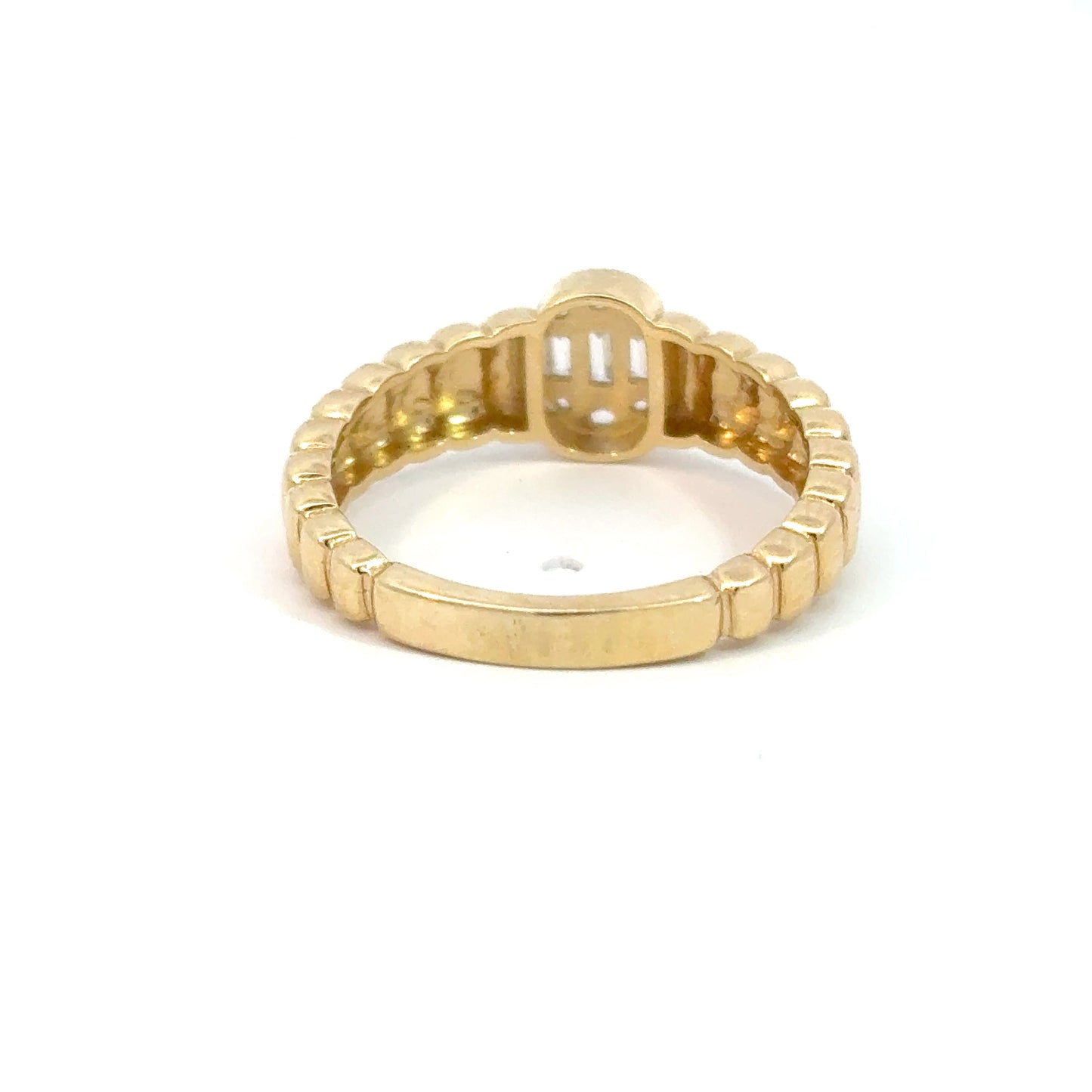 585/- Gelbgoldring mit Zirkonia Steinen