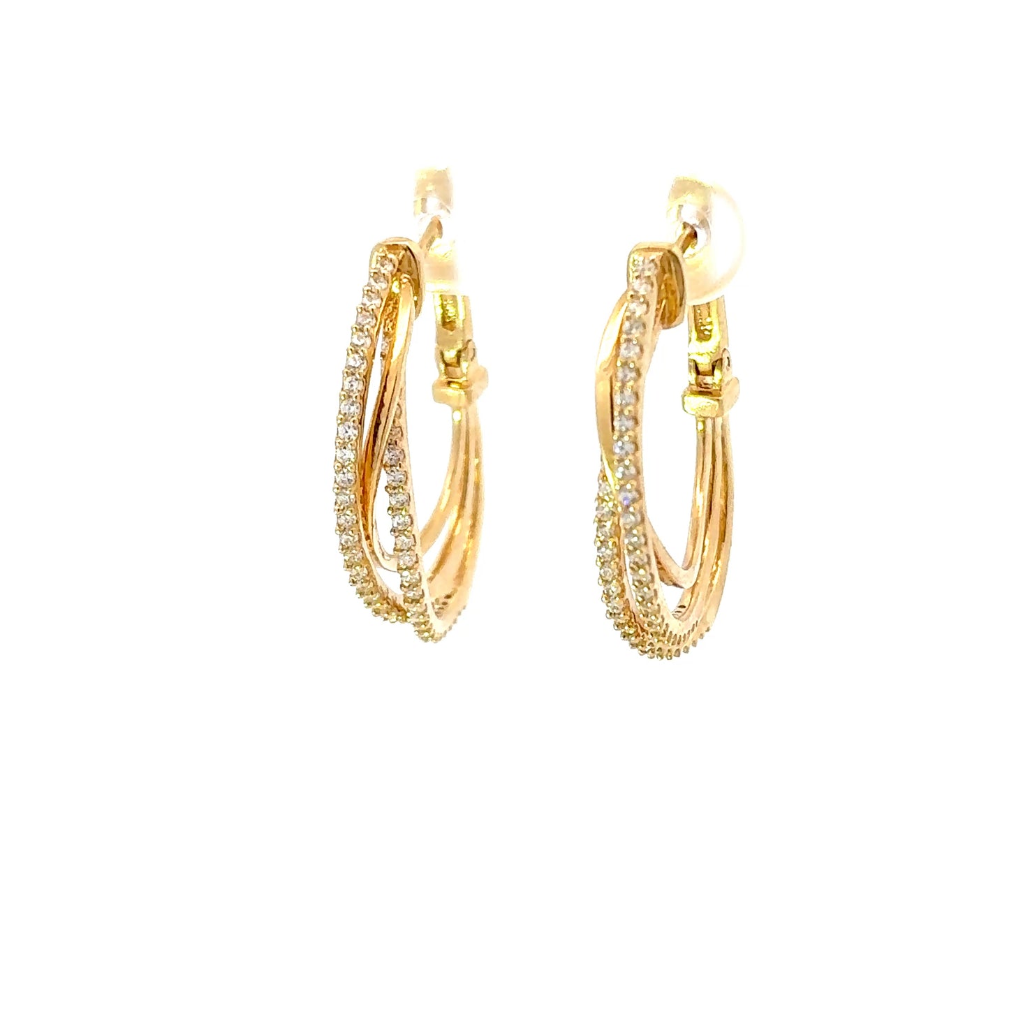 585/- Gold Creolen mit Steinen