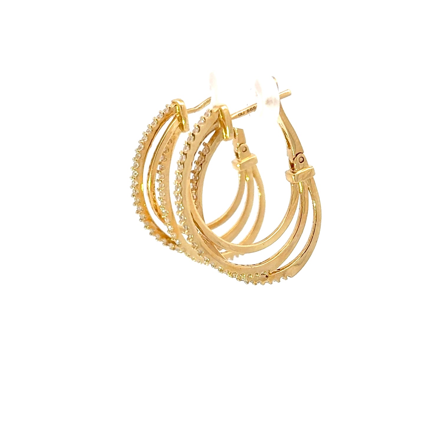 585/- Gold Creolen mit Steinen