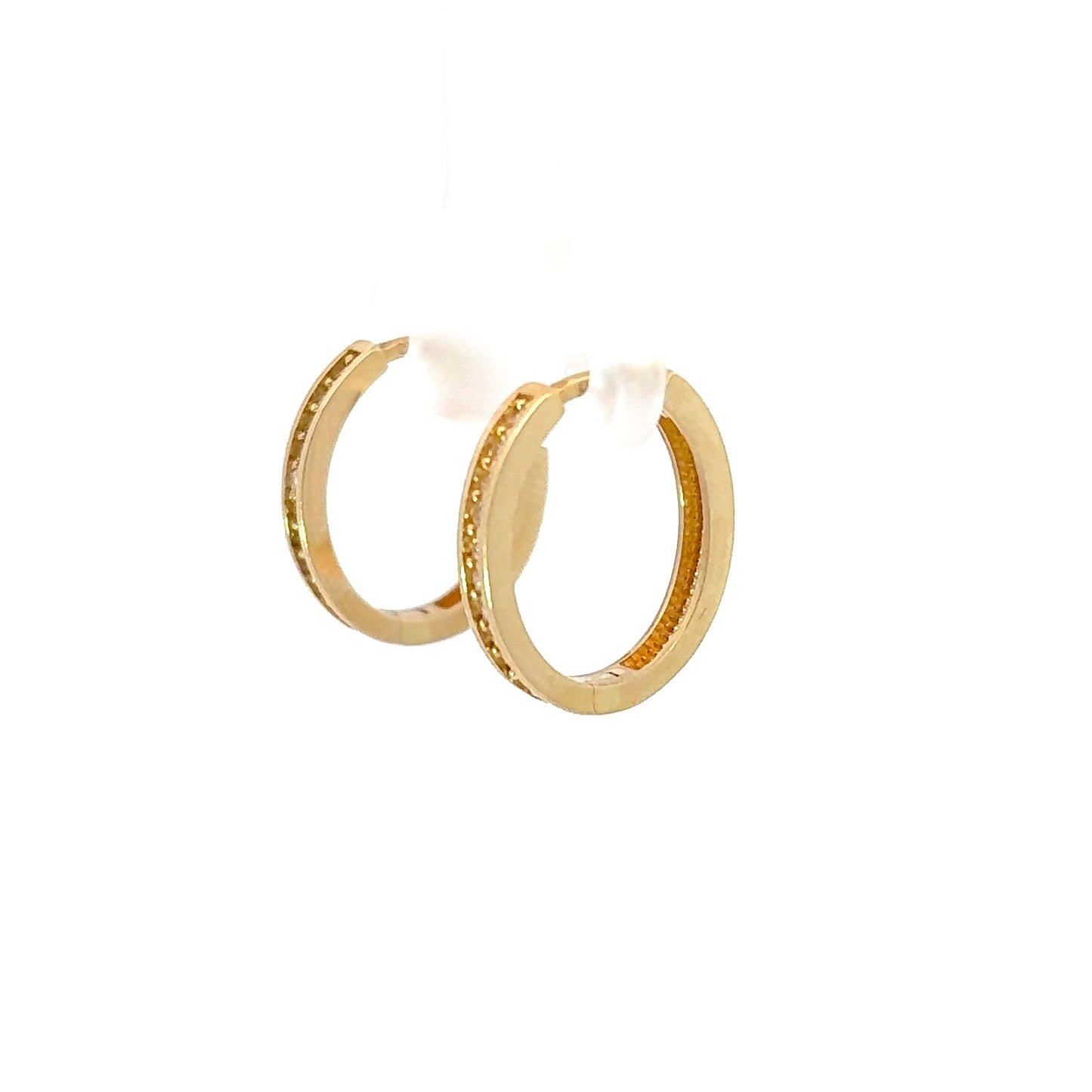 585/- Gold Creolen mit Steinen