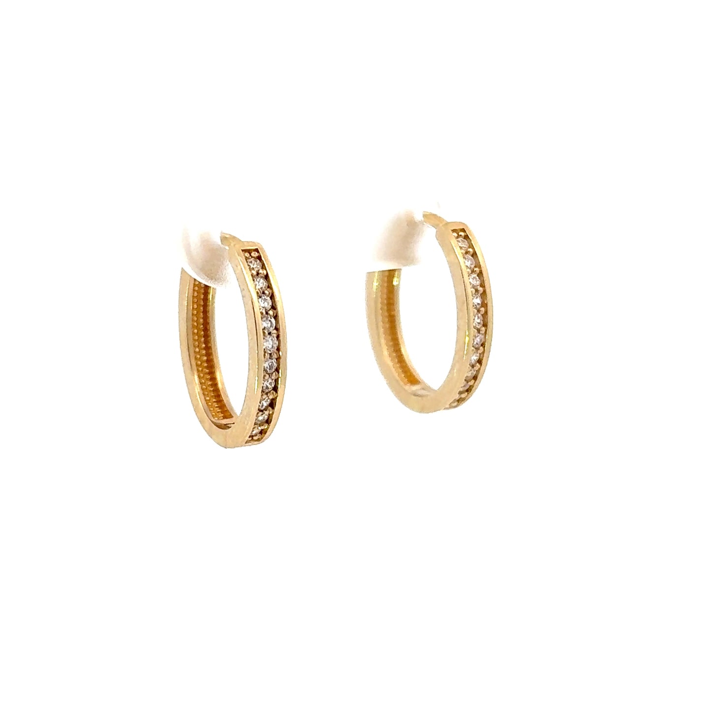 585/- Gold Creolen mit Steinen