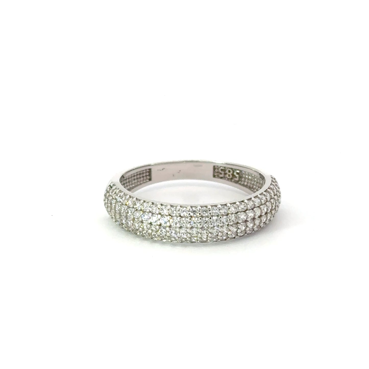 585/- Weissgold Ring mit Zirkonia Steinen