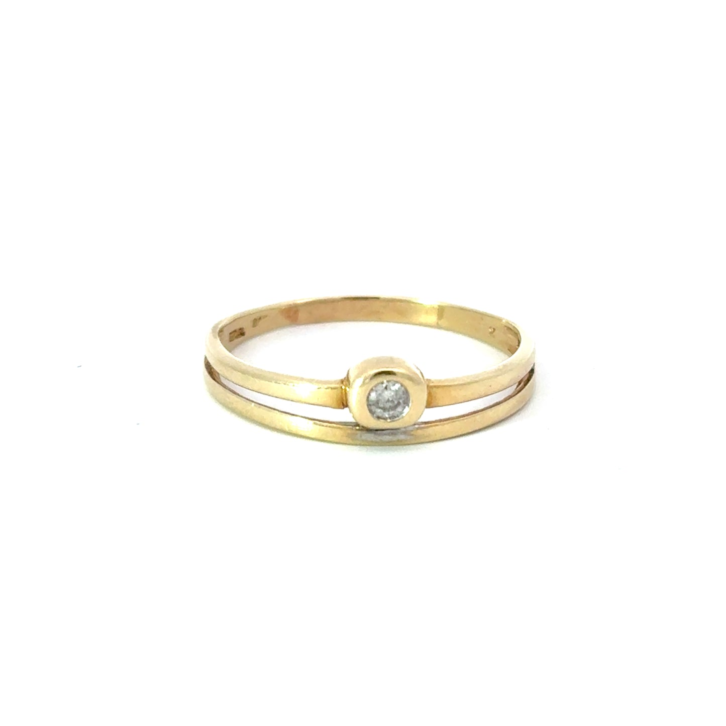 585/- Goldring mit Brillant
