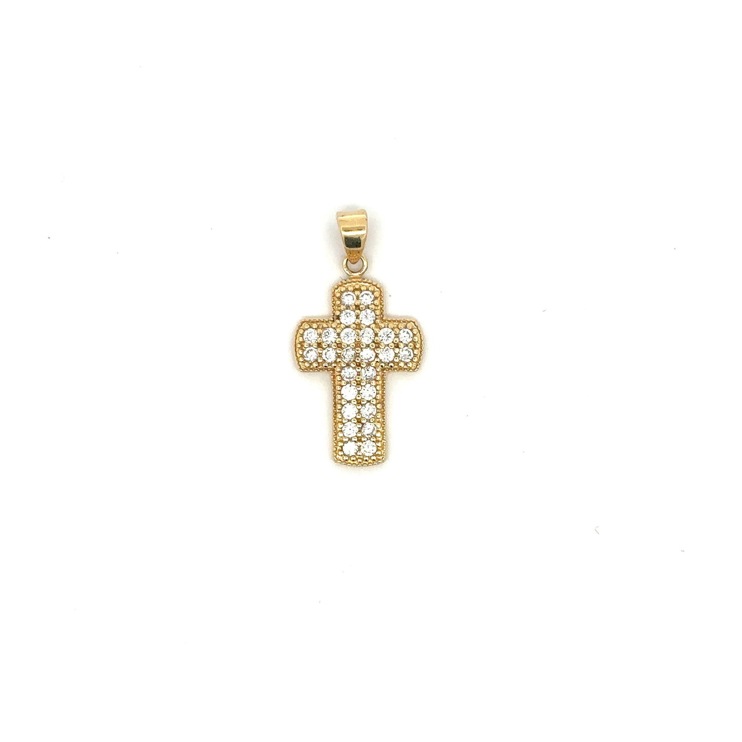 Kreuz mit Zirkonia 585/- Gelbgold