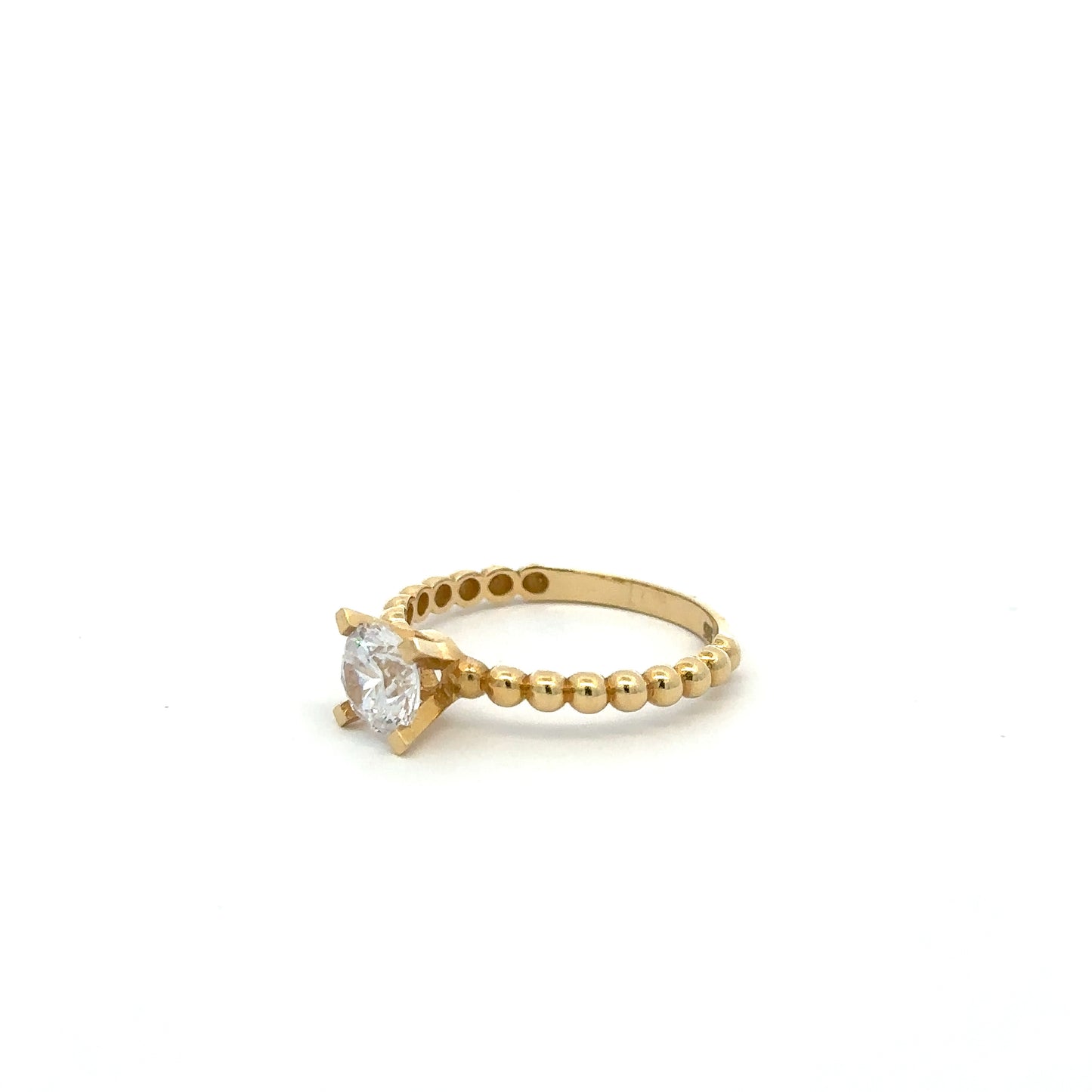 Solitär Ring mit Zirkonia 585/- Gelbgold