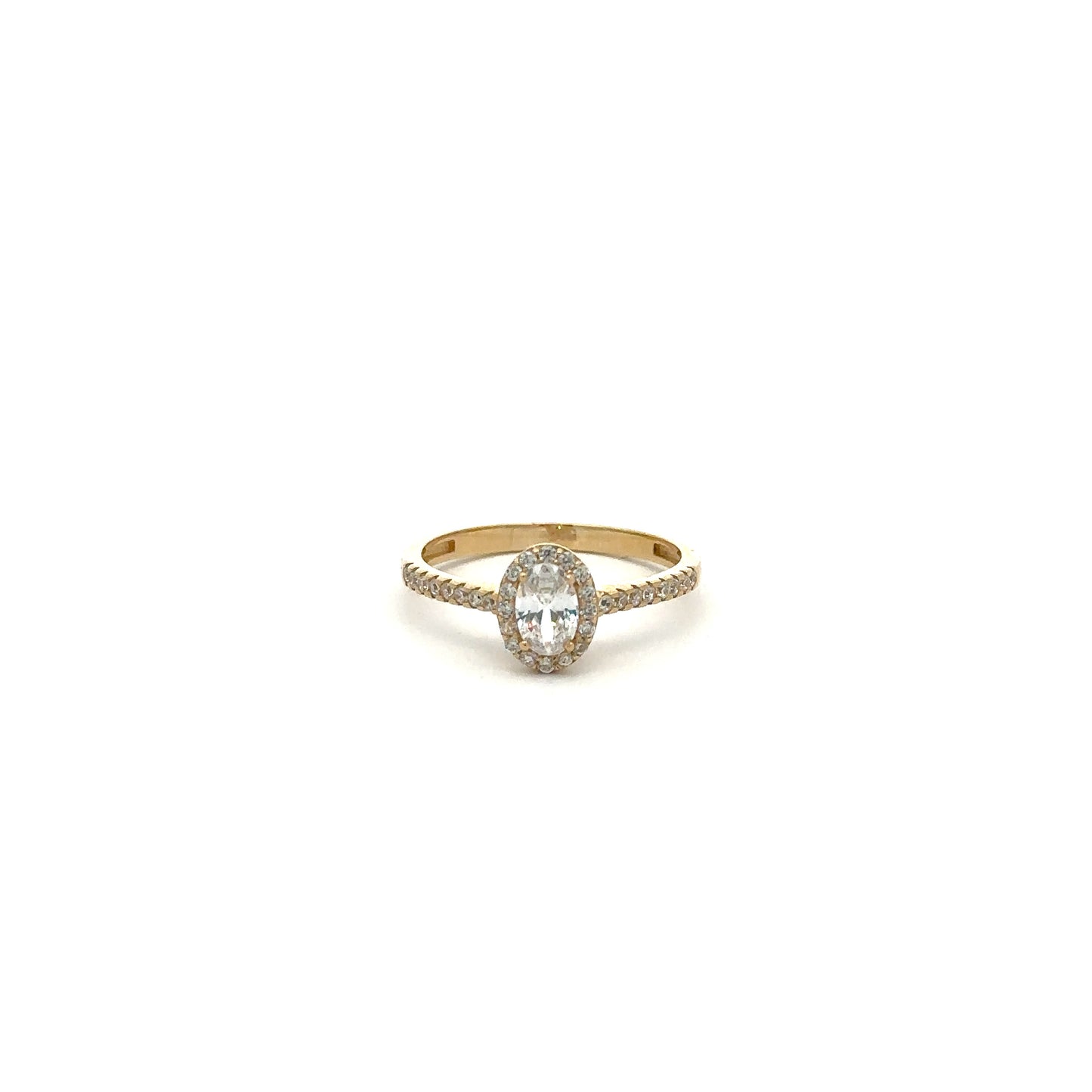 Solitär Ring mit Zirkonia 585/- Gelbgold