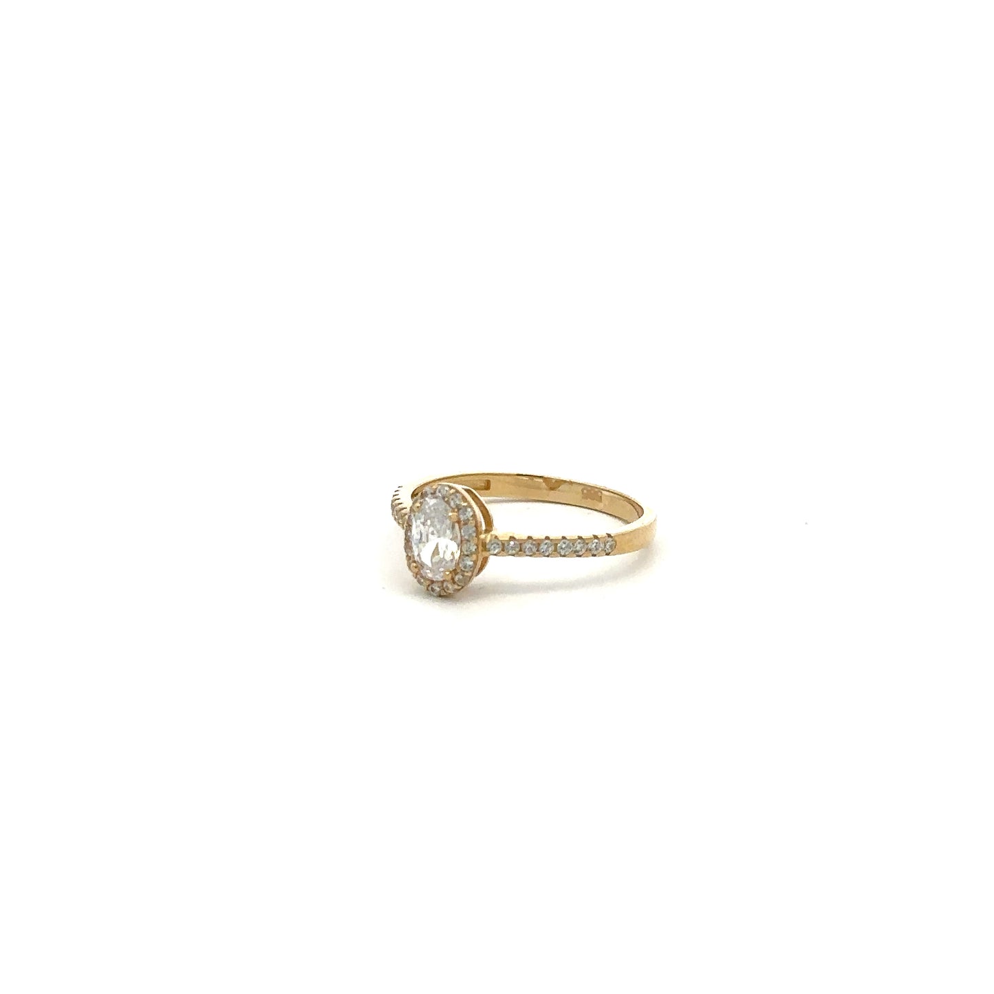 Solitär Ring mit Zirkonia 585/- Gelbgold