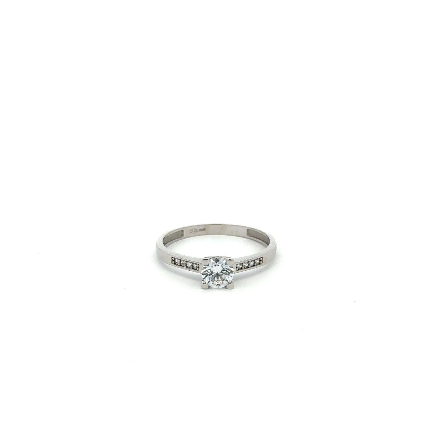 Solitär Ring mit Zirkonia 585/- Weißgold