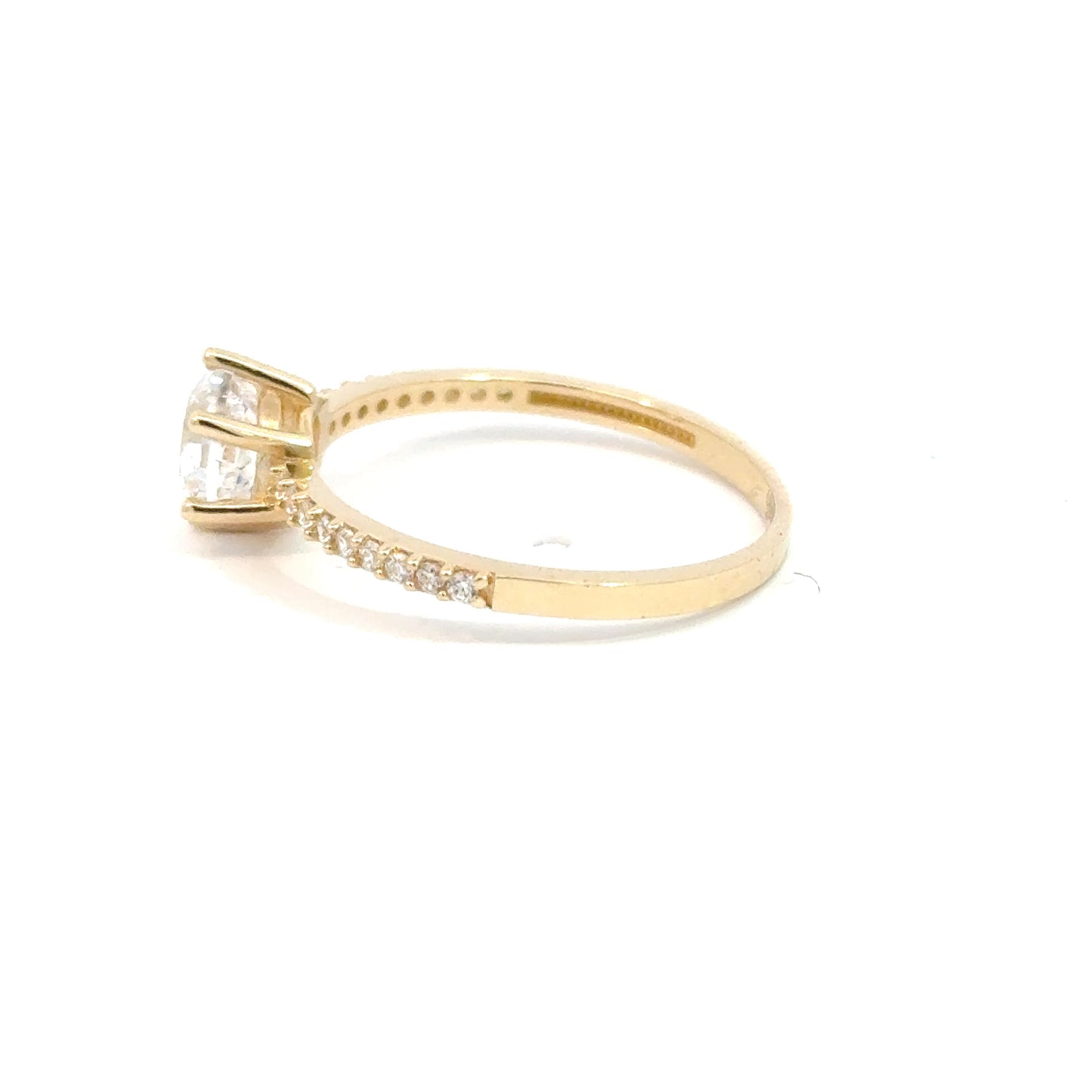 585/- Gelbgoldring mit Zirkonia