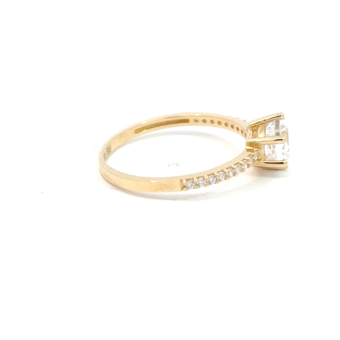 585/- Gelbgoldring mit Zirkonia