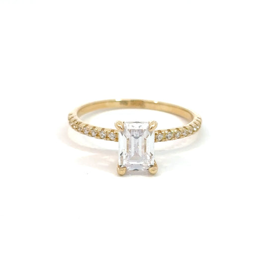 585/- Goldring mit Zirkonia Steinen