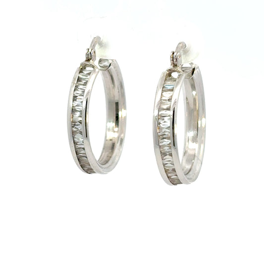585/- Weissgold Creolen
