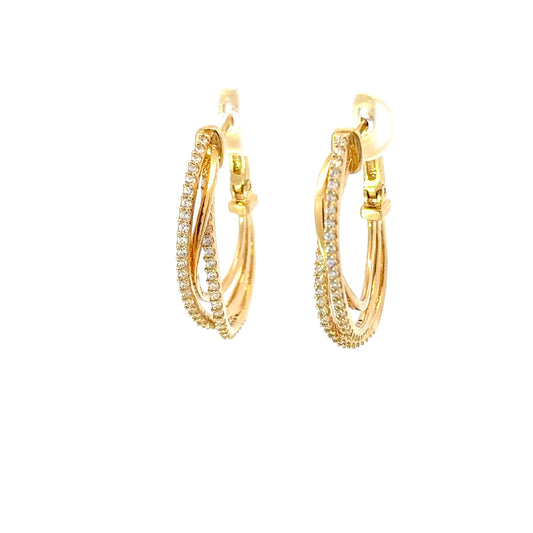 585/- Gold Creolen mit Steinen
