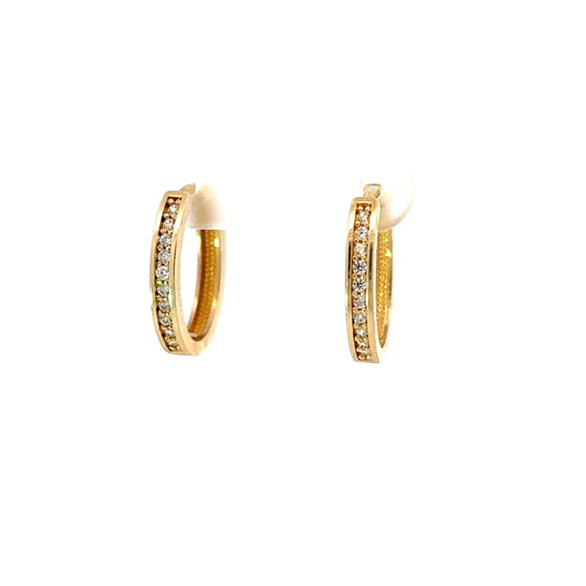 585/- Gold Creolen mit Steinen