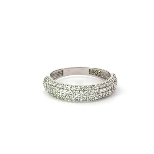 585/- Weissgold Ring mit Zirkonia Steinen