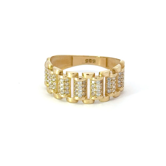 585/- Goldring mit Zirkonia Steinen
