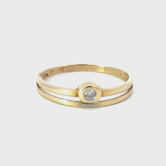 585/- Goldring mit Brillant
