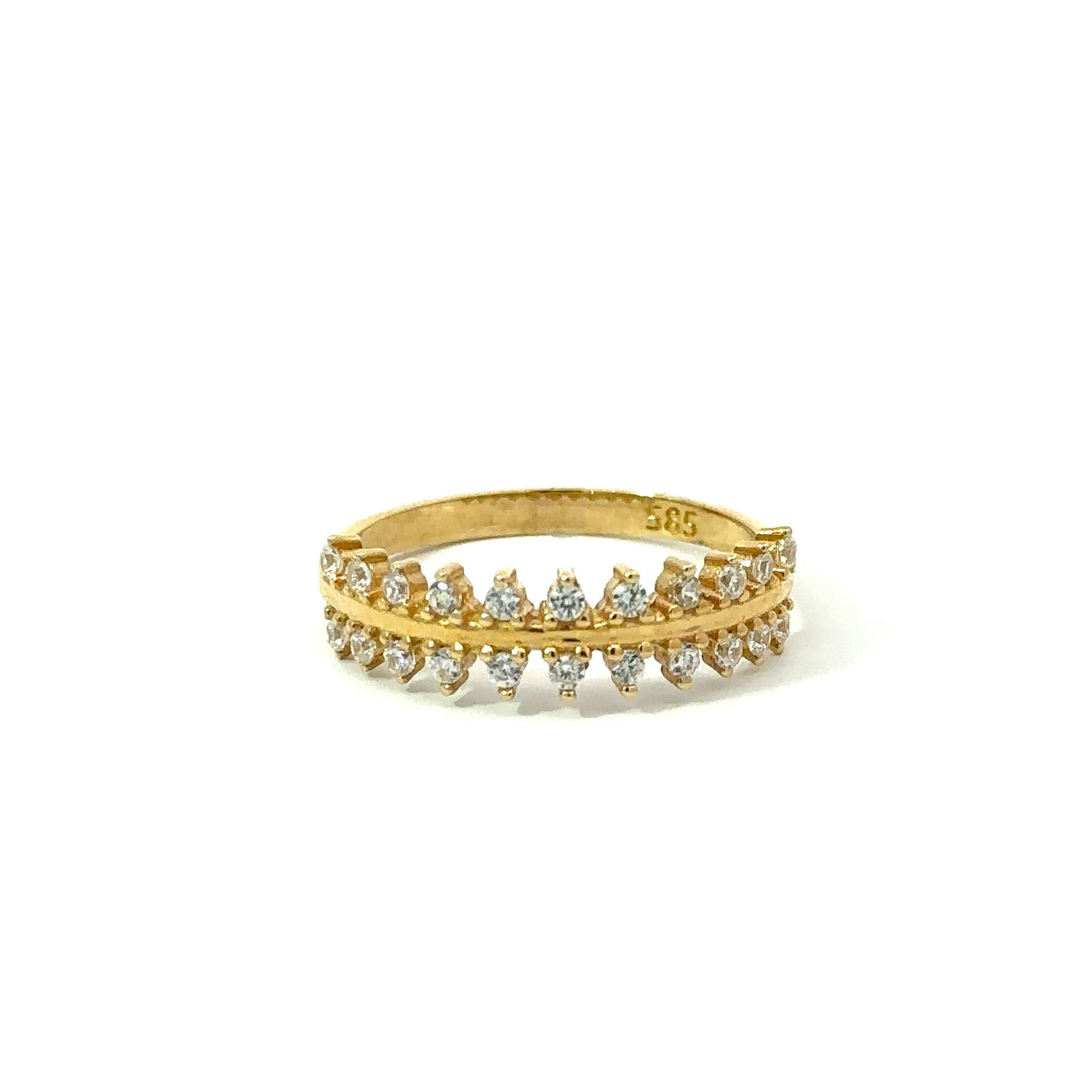 Ring mit Zirkonia Steinen 585/- Gelbgold