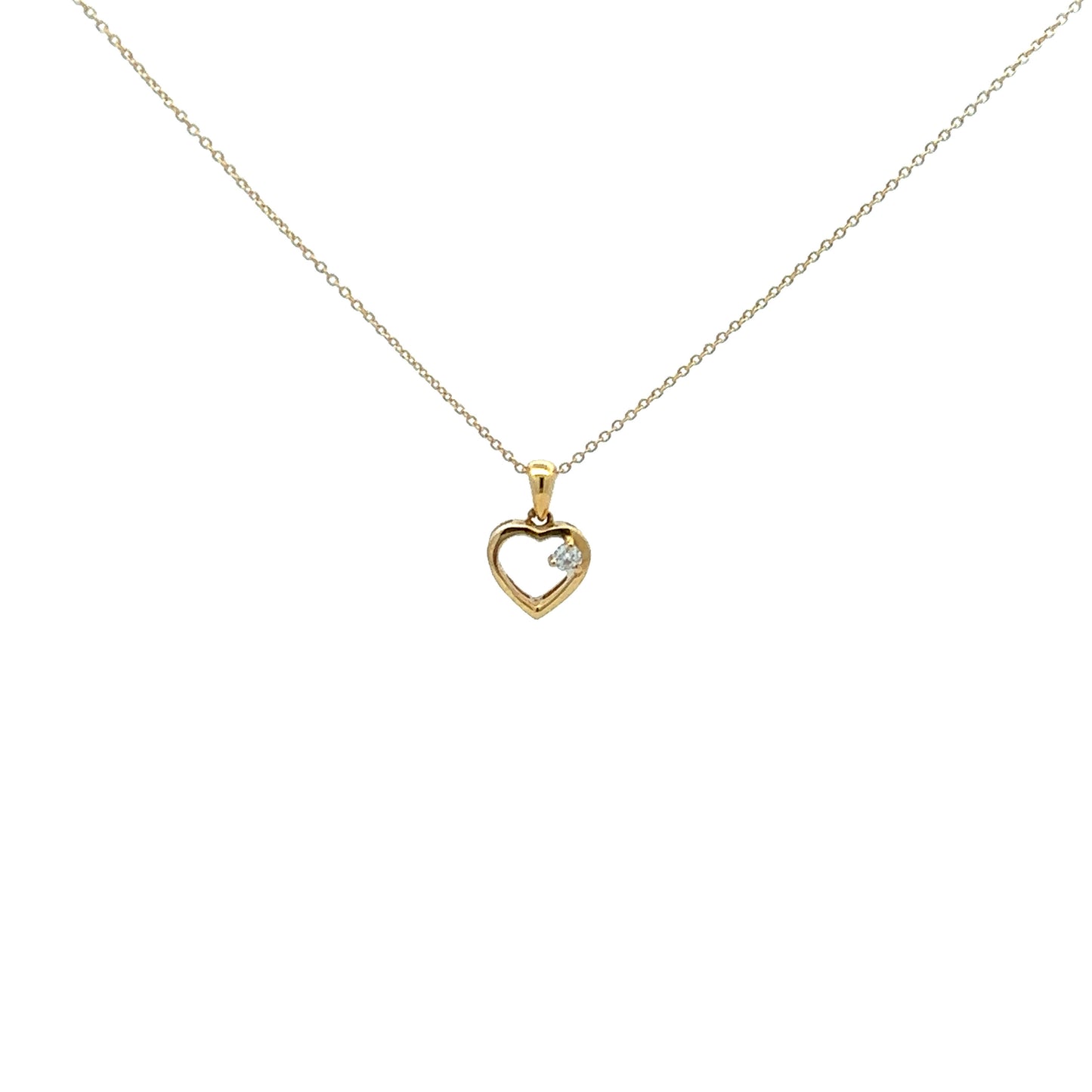 Kette mit Herz - Anhänger / Brillant 585/- Gelbgold