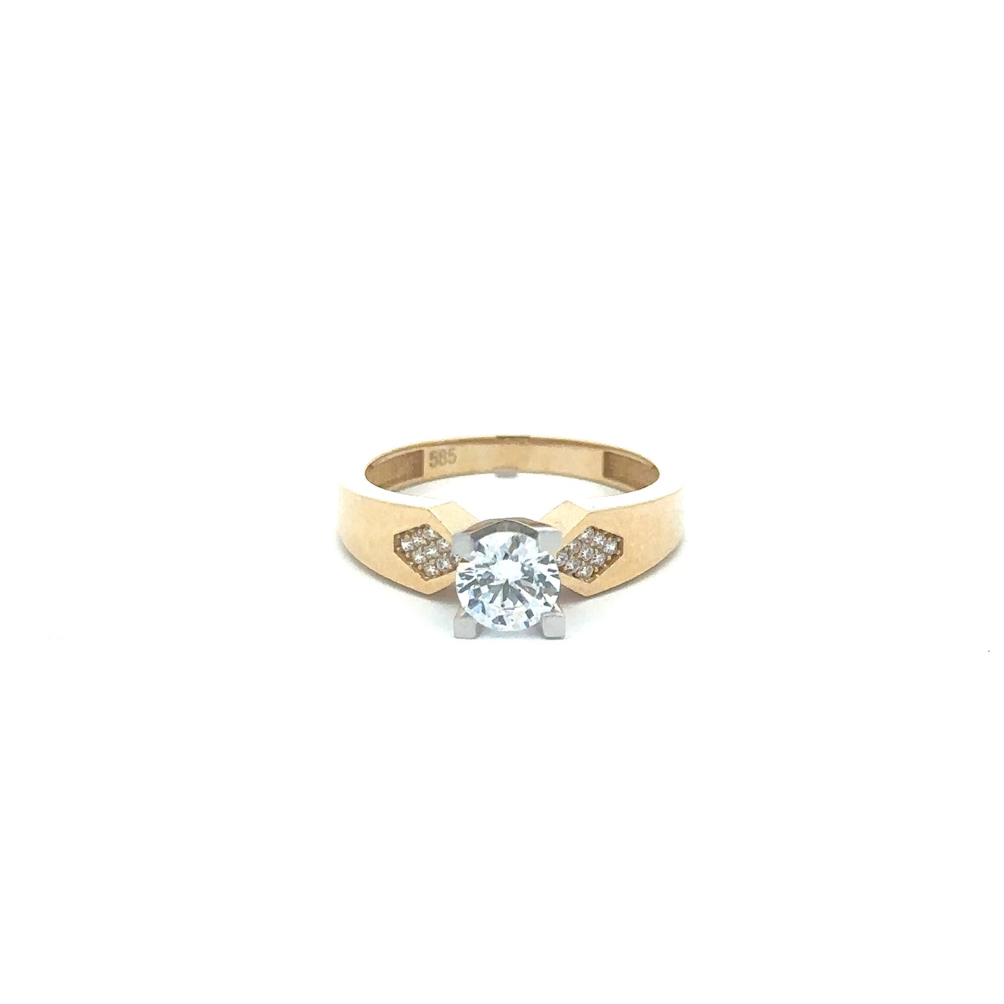 Ring mit Zirkonia Steinen 585/- Gelbgold