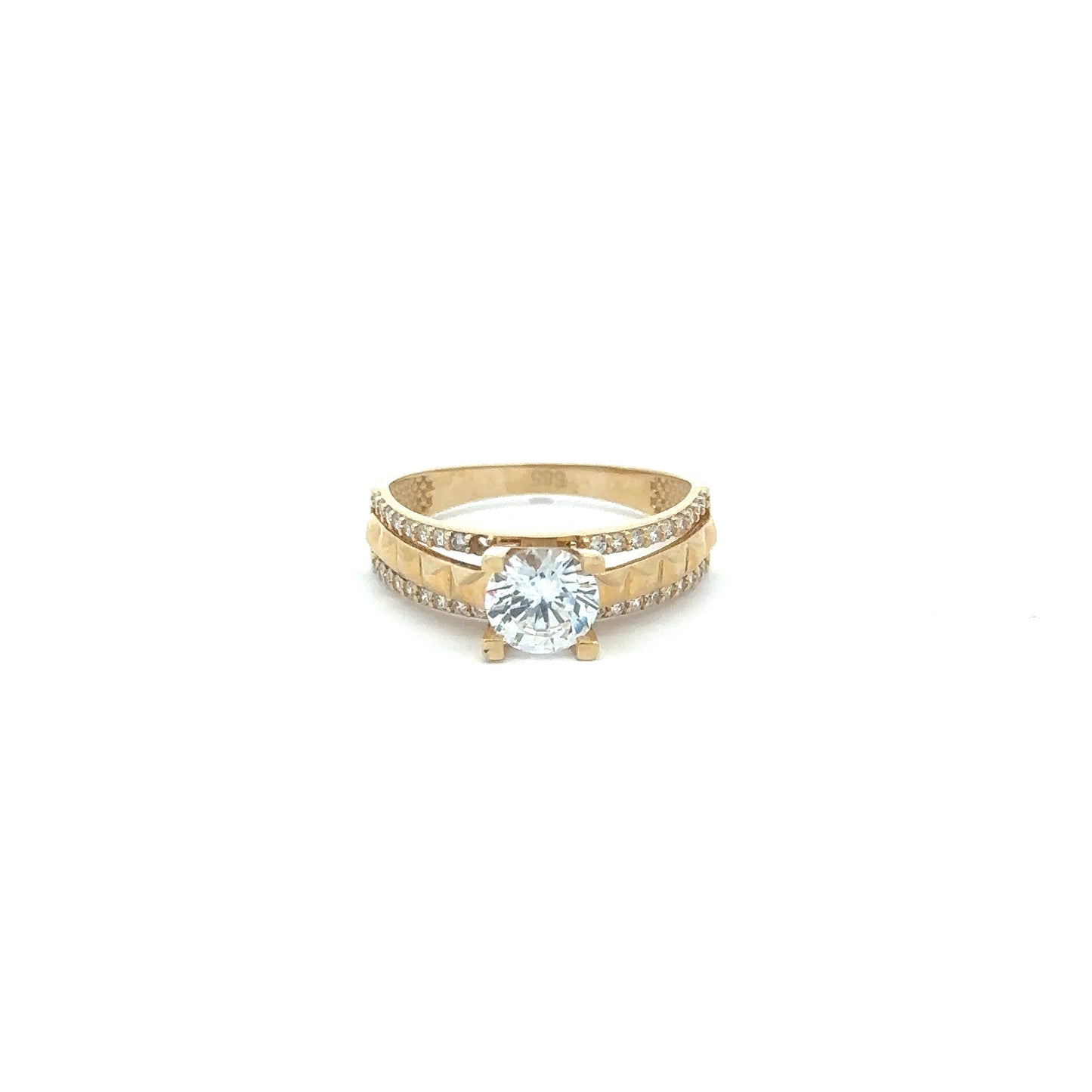 Ring mit Zirkonia Steinen 585/- Gelbgold