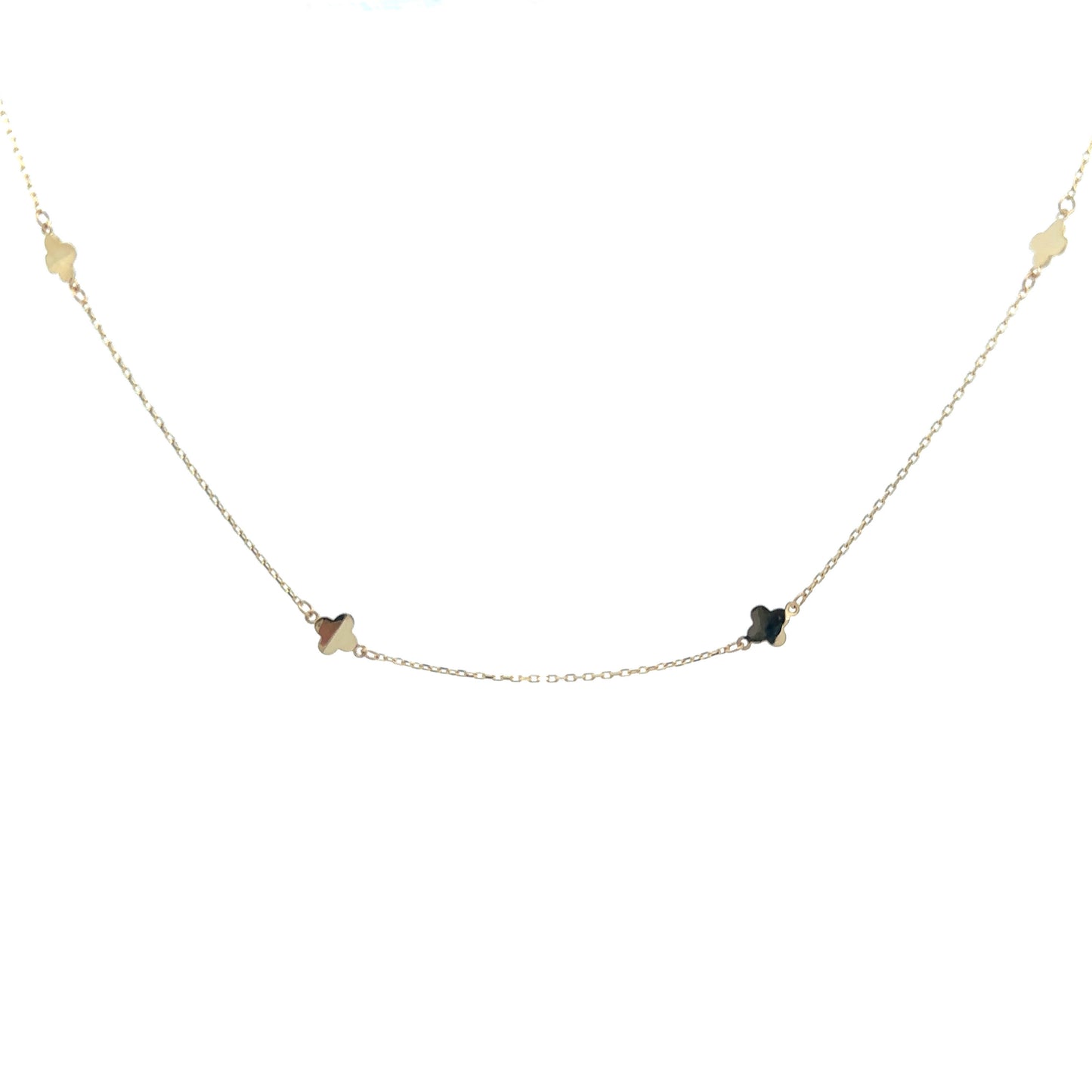 Kette mit Blumenmuster  585/- Gelbgold